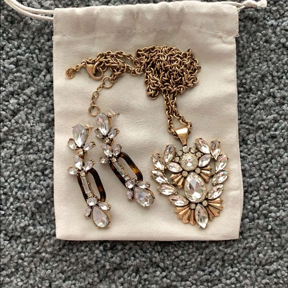 J crew necklace and earring set